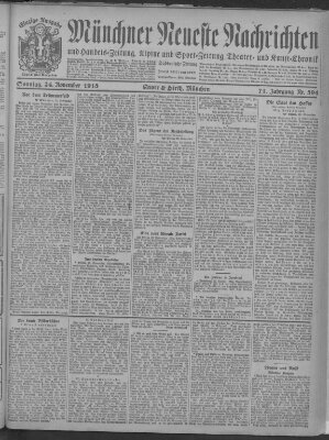 Münchner neueste Nachrichten Sonntag 24. November 1918