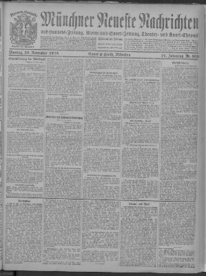 Münchner neueste Nachrichten Montag 25. November 1918