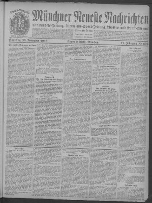 Münchner neueste Nachrichten Samstag 30. November 1918