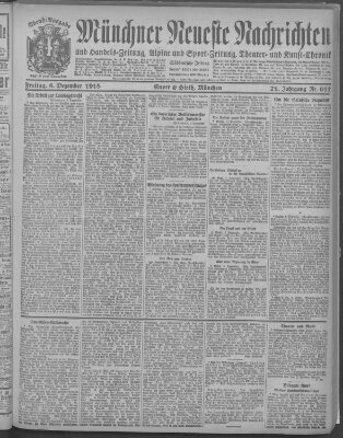 Münchner neueste Nachrichten Freitag 6. Dezember 1918