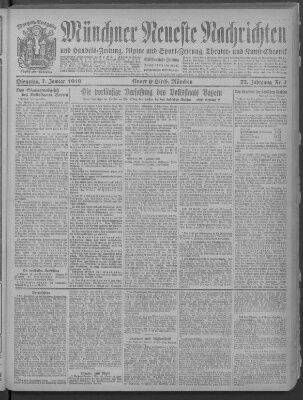 Münchner neueste Nachrichten Dienstag 7. Januar 1919