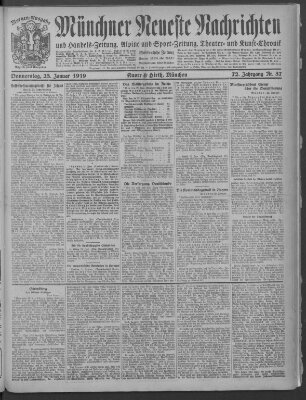 Münchner neueste Nachrichten Donnerstag 23. Januar 1919