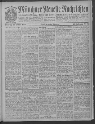 Münchner neueste Nachrichten Dienstag 28. Januar 1919