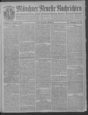 Münchner neueste Nachrichten Freitag 31. Januar 1919