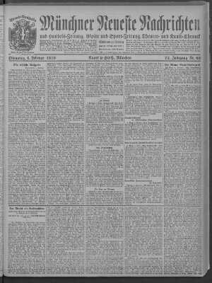 Münchner neueste Nachrichten Dienstag 4. Februar 1919