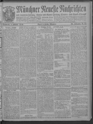 Münchner neueste Nachrichten Mittwoch 5. Februar 1919