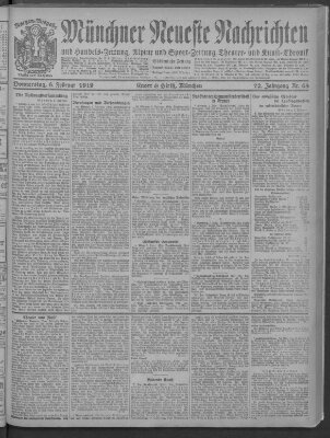 Münchner neueste Nachrichten Donnerstag 6. Februar 1919