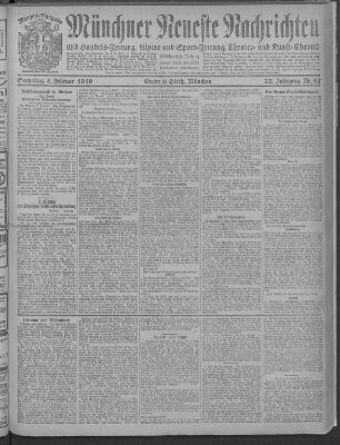 Münchner neueste Nachrichten Samstag 8. Februar 1919