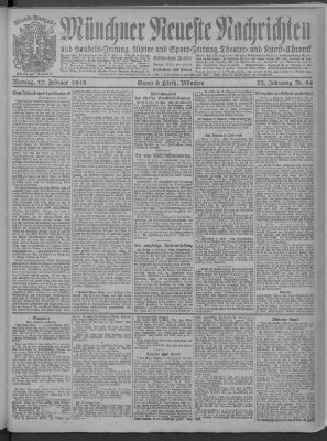 Münchner neueste Nachrichten Montag 17. Februar 1919