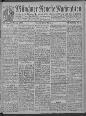 Münchner neueste Nachrichten Dienstag 18. Februar 1919