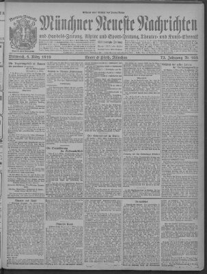 Münchner neueste Nachrichten Mittwoch 5. März 1919