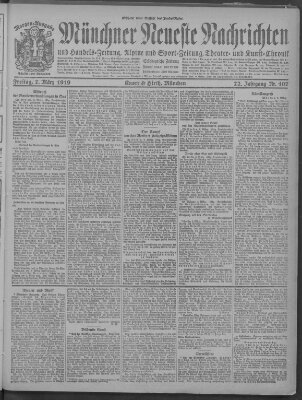 Münchner neueste Nachrichten Freitag 7. März 1919