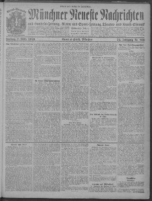 Münchner neueste Nachrichten Freitag 7. März 1919