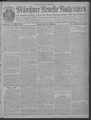 Münchner neueste Nachrichten Mittwoch 12. März 1919