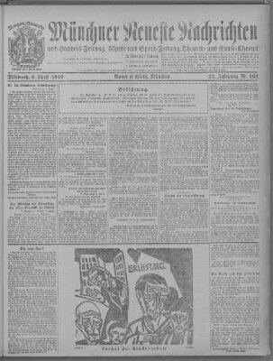 Münchner neueste Nachrichten Mittwoch 9. April 1919