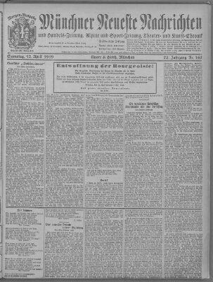 Münchner neueste Nachrichten Samstag 12. April 1919