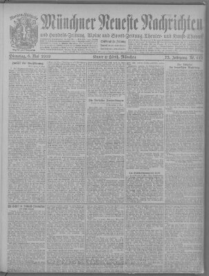 Münchner neueste Nachrichten Dienstag 6. Mai 1919