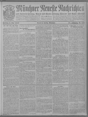 Münchner neueste Nachrichten Freitag 9. Mai 1919