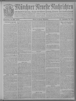 Münchner neueste Nachrichten Samstag 10. Mai 1919