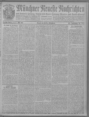 Münchner neueste Nachrichten Sonntag 11. Mai 1919