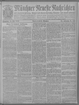 Münchner neueste Nachrichten Dienstag 13. Mai 1919