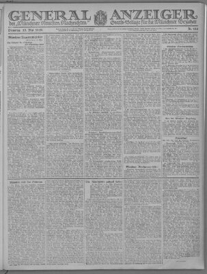 Münchner neueste Nachrichten Dienstag 13. Mai 1919