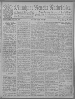 Münchner neueste Nachrichten Samstag 17. Mai 1919