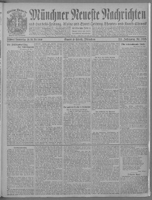 Münchner neueste Nachrichten Donnerstag 29. Mai 1919