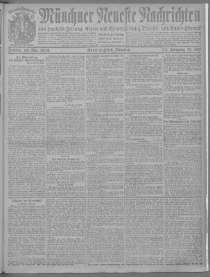 Münchner neueste Nachrichten Freitag 30. Mai 1919