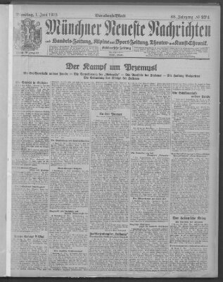 Münchner neueste Nachrichten Dienstag 1. Juni 1915