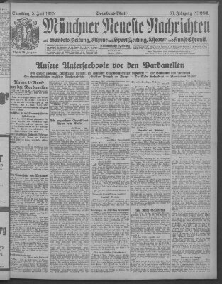 Münchner neueste Nachrichten Samstag 5. Juni 1915