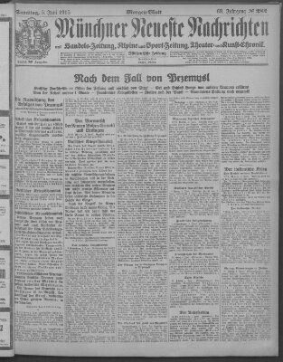 Münchner neueste Nachrichten Samstag 5. Juni 1915