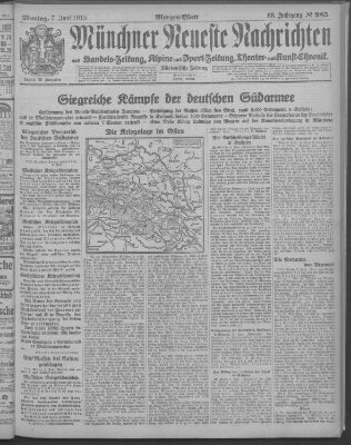 Münchner neueste Nachrichten Montag 7. Juni 1915