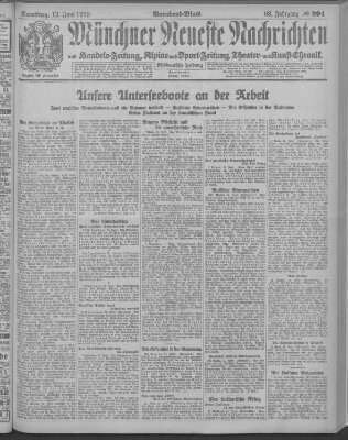 Münchner neueste Nachrichten Samstag 12. Juni 1915