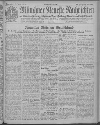 Münchner neueste Nachrichten Sonntag 13. Juni 1915