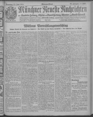 Münchner neueste Nachrichten Sonntag 13. Juni 1915