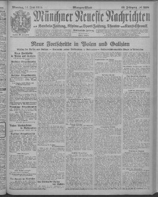 Münchner neueste Nachrichten Montag 14. Juni 1915