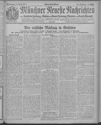 Münchner neueste Nachrichten Dienstag 15. Juni 1915