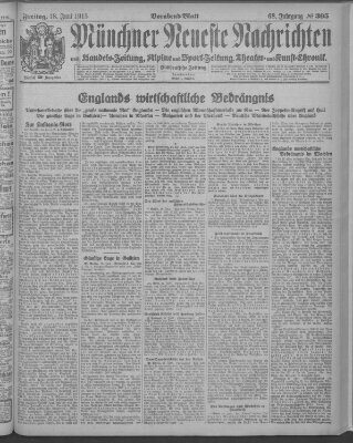 Münchner neueste Nachrichten Freitag 18. Juni 1915