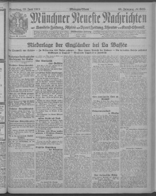 Münchner neueste Nachrichten Samstag 19. Juni 1915