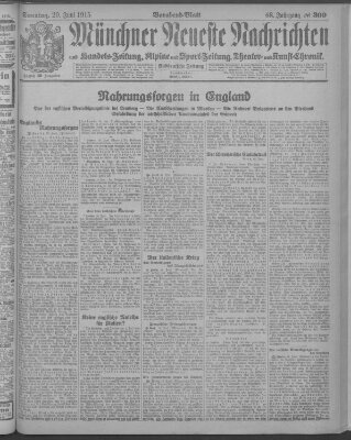 Münchner neueste Nachrichten Sonntag 20. Juni 1915