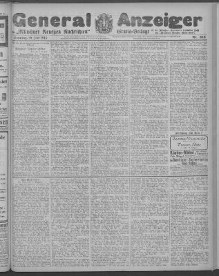 Münchner neueste Nachrichten Sonntag 20. Juni 1915