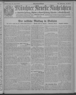 Münchner neueste Nachrichten Mittwoch 23. Juni 1915