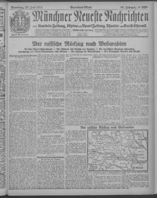 Münchner neueste Nachrichten Samstag 26. Juni 1915