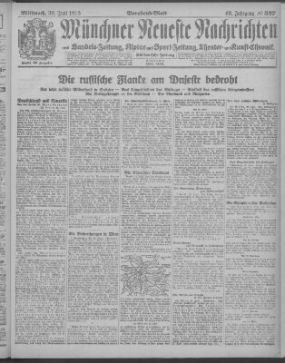 Münchner neueste Nachrichten Mittwoch 30. Juni 1915