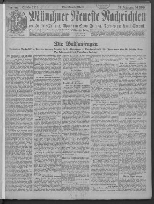 Münchner neueste Nachrichten Freitag 1. Oktober 1915