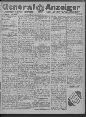 Münchner neueste Nachrichten Freitag 1. Oktober 1915