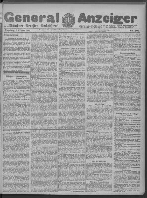 Münchner neueste Nachrichten Samstag 2. Oktober 1915