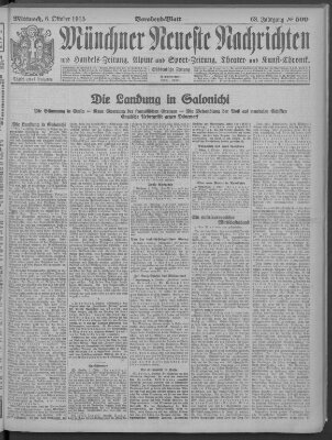 Münchner neueste Nachrichten Mittwoch 6. Oktober 1915