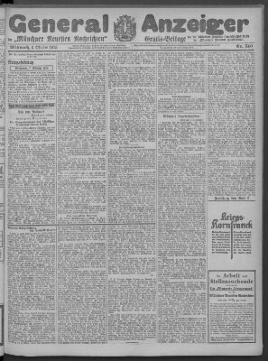 Münchner neueste Nachrichten Mittwoch 6. Oktober 1915